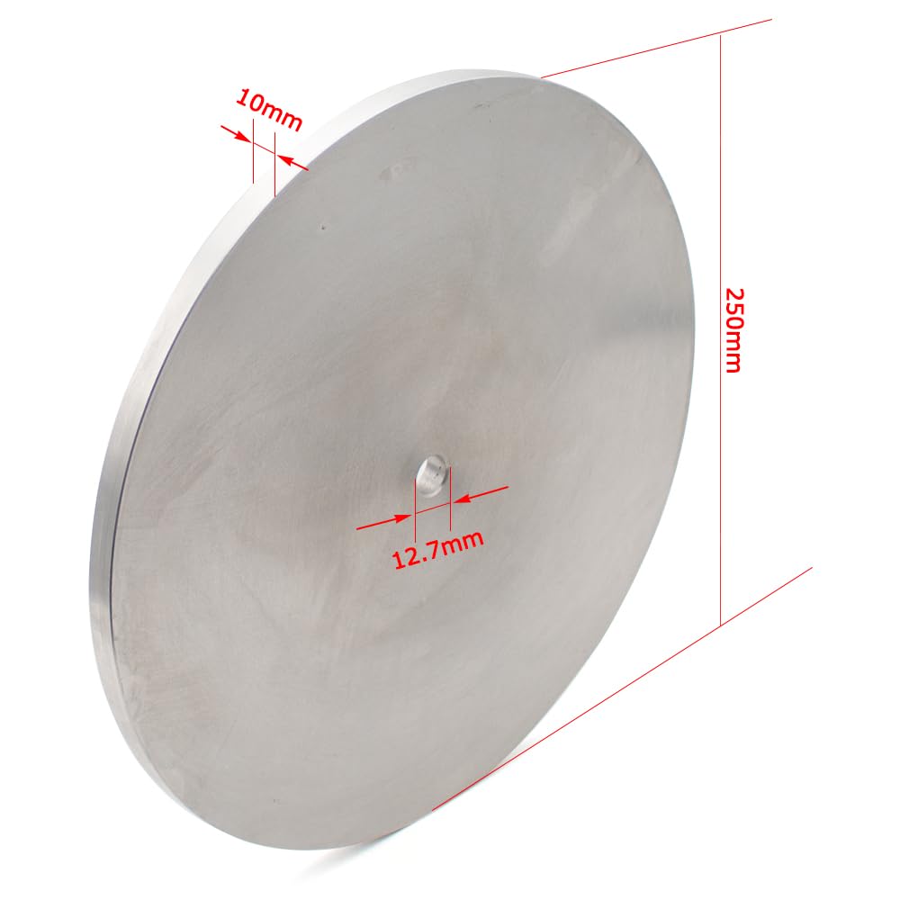 Durchmesser 250MM Aluminium-Polierscheibe, 10 Zoll Flache Schleifscheibe für Edelstein-Schleifmaschine, Edelstein-Facettierungsmaschine