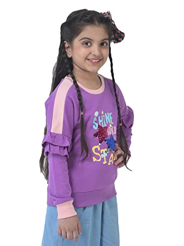 Image of Cub McPaws Girls Fashion Sweatshirt | Tie Dye | Sequin | for 4 to 12 Years Kids
