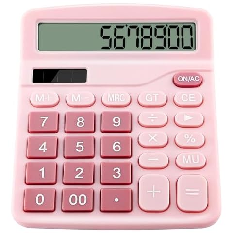 Aitvsfao 12-Digit Desk Calculator with Large Display Cover