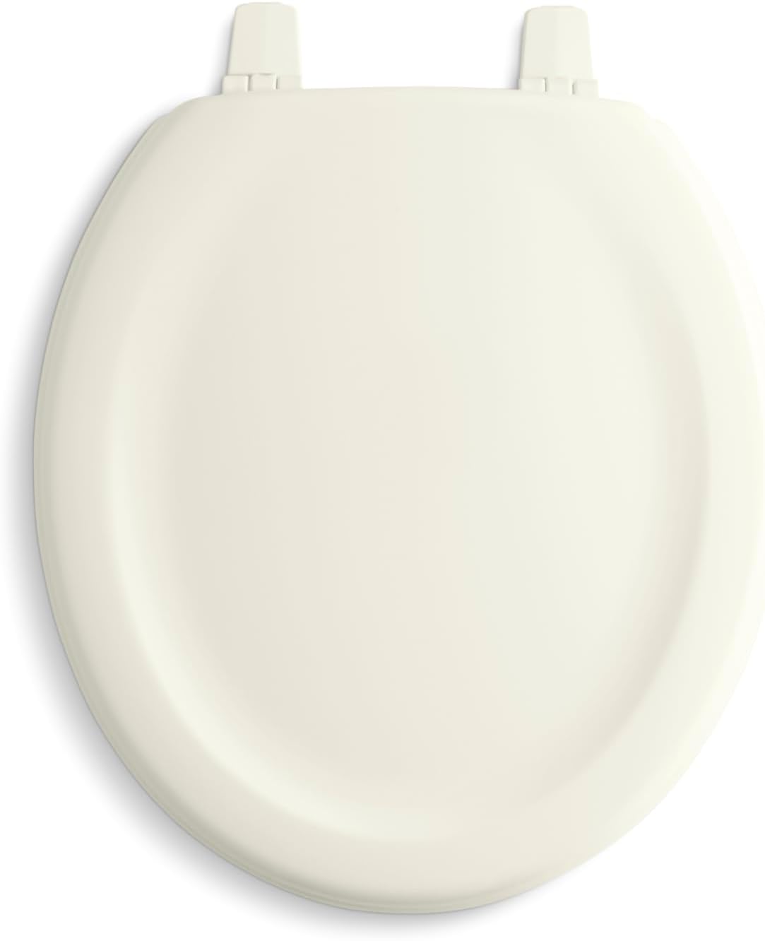 KOHLER 4648-47 Stonewood Round Toilet Seat, Wood Seat for Standard Round Toilets, Lid with Color-Matched Plastic Hinges, Almond (Pack of 4)