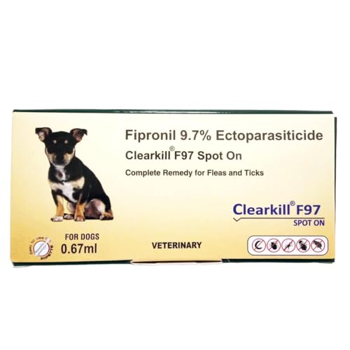 Clearkill F97 Flea & Tick Spot On for Small Dogs up to 10 kg, 0.67 ml – Fast Acting, Effective Flea & Tick Solution, Long-Lasting Protection
