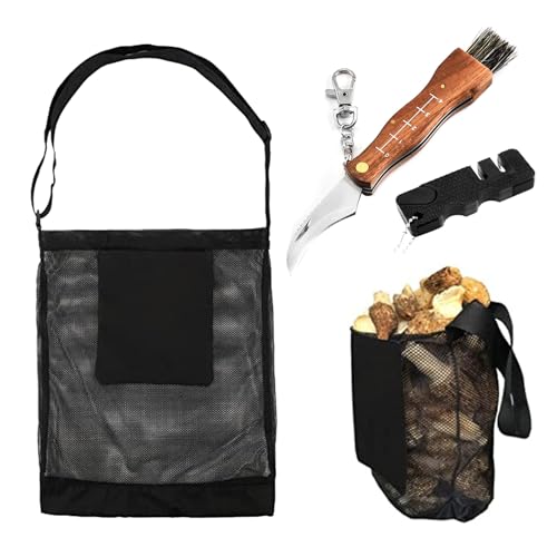 Couteau à champignons pliable Beatific avec brosse et sac