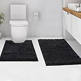 LIDERMIC 2Pieces Bathroom Rugs and Mats Sets,Soft&Comfortable Absorbent Non-Slip Chenille Bath...