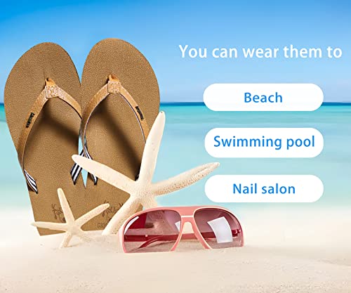 Kuailu Womens Arch Support Flip Flops Comfortable Yoga Mat Cushion Slip On Walking Thong Sandals Khaki Size 8 thumb #7