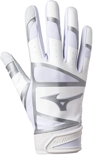 Mizuno F-257 - Guantes de bateo de softbol para mujer, par  Palma de cuero de grano completo  Insertos de malla de aire  Pestaña de muñeca QuikAdjust