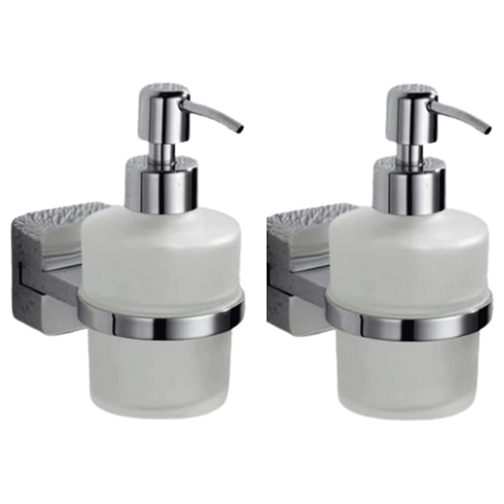 Distributeur de Savon Classique Rechargeable à Pompe à Savon sous Pression, Fixation Murale, Flacon en Verre Transparent de 140 ML (4,7 oz), Facile à Nettoyer, Lot de 2.,2 Pack