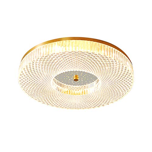 Lustre en laiton brossé de 16 Pouces, plafonnier LED moderne à changement de lumière