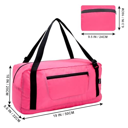 Image of HOLYLUCK Foldable Travel Duffel Bag For Women & Men Luggage Great for Gym - pink