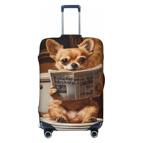 Woshuwo Chihuahua - Funda elástica para asiento de inodoro de viaje, a prueba de polvo, resistente a los arañazos, protector de maleta de 22 a 24 pulgadas