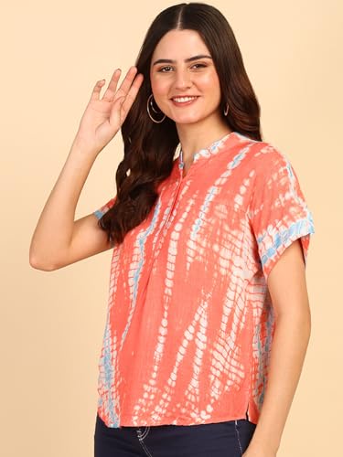 Image of Maaesa Hand Dyed Rayon Top for Women