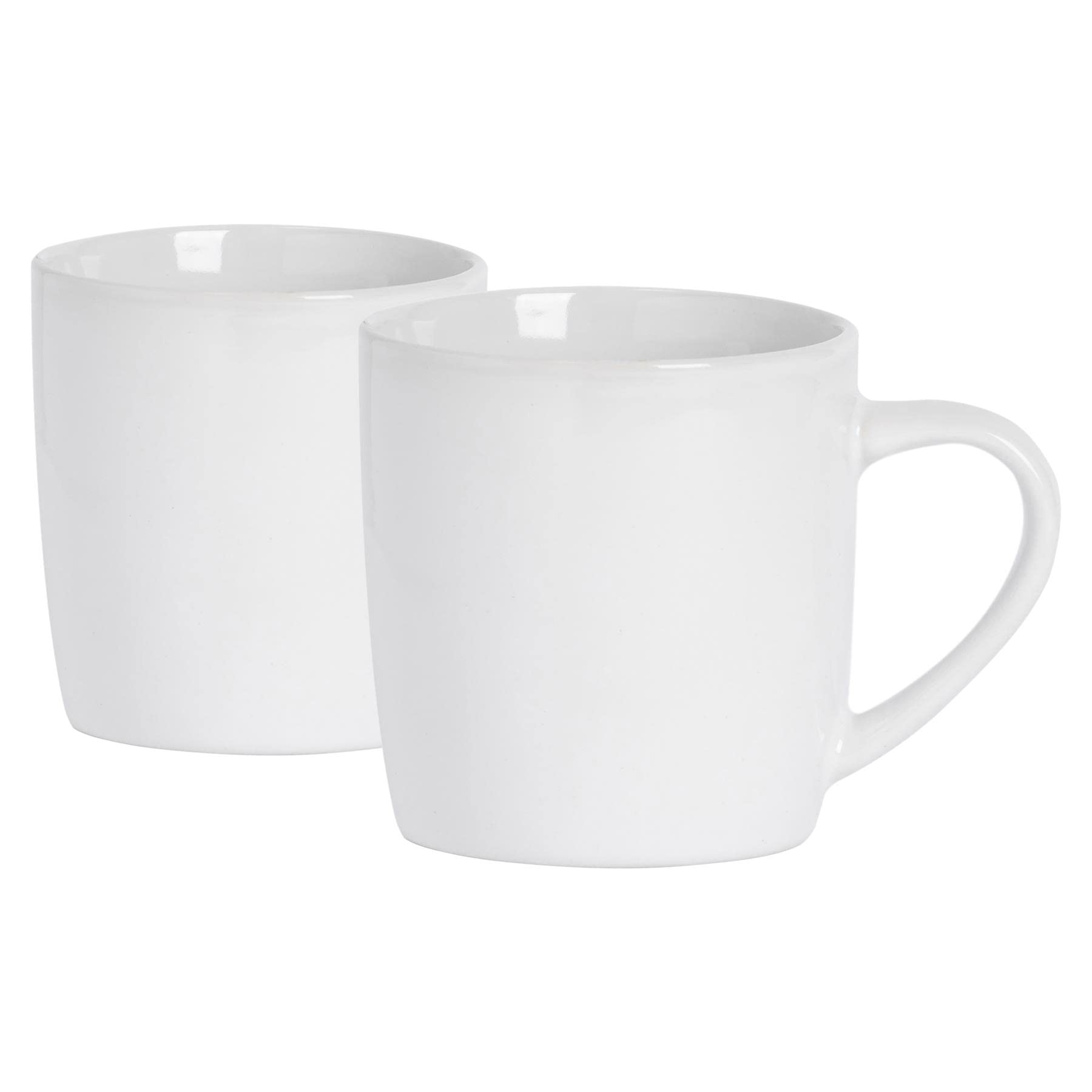 Argon Tableware Coloured Coffee Mugs - White - 350ml - Pack of 2 - Gloss Ceramic Stoneware Latte Cappuccino Cups Hot Chocolate Cups Colourful Mug Set with Handle — image 1