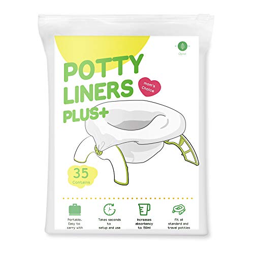 35 Pack Potty Liners, Opret Upgraded Travel Potty Refill Bags with Super Absorbent Pads Portable Disposable Fits All Size & Brand Potties
