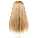 Blonde Mannequin Head with Shoulder 100% Real Human Hair Hairdresser Training Head Manikin Cosmetology Doll Head Hair Styling Competition Supplier (16-18 inch, Blonde#)