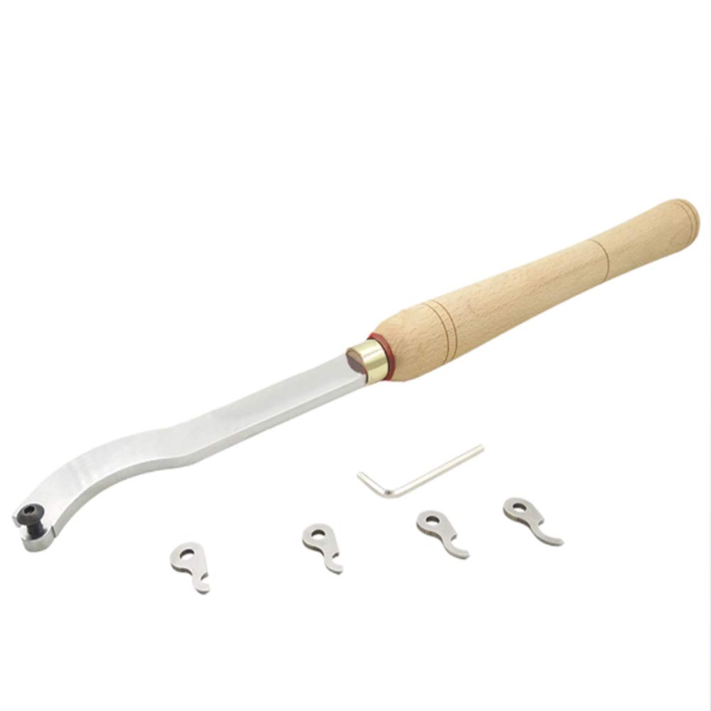 Ciseau de Tour, Jeu de Ciseaux À Bois, Outil de Séparation Avec Manche En Bois, Jeu de Ciseaux de Tour À Bois Avec 3 Types D'Extrémités