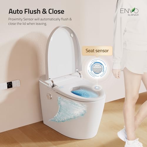 Inodoro inteligente de una pieza Envo Day Series con bidet, doble descarga y sensor de pie | Asiento calefactado ajustable, apertura automática de tapa miniatura 3