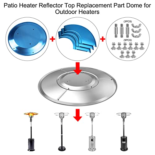 Blika Patio Heater Reflector Shield, Outdoor Heaters Replacement Dome Part, Heater Top Reflector Shield #TOP2