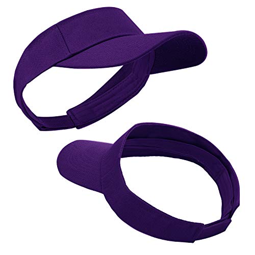 Cooraby 4 Pack Sports Visor Hats Adjustable Cap One Size Outdoor Sun Sports Visor For Women And Men (Purple, White, Pink, Navy Blue, 4) #TOP3