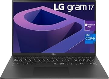 Gram 17" Anti-Glare IPS WQXGA Laptop, Intel 13th Gen 12-Core i7-1360P Processor, 16GB RAM 1TB SSD, Backlit Keyboard, Webcam, Bluetooth, HDMI, Wi-Fi 6, Windows 11 Pro, Black