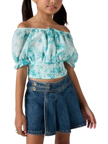 GUESS Girls' Short Chiffon Flutter Sleeve Top - Main Image