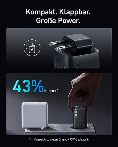 100W-USB-C-oplader, Anker Prime GaN Wall Charger, compacte, inklapbare snellader met 3 poorten voor MacBook Pro/Air, iPad Pro, iPhone 15/15 Pro, Galaxy S23/S22, Note20, Pixel, Apple Watch en meer - Afbeelding 5