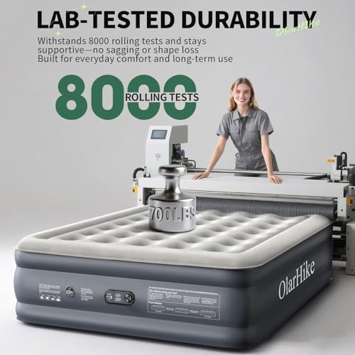 Image of OlarHike Air Mattress Queen with Built in Pump, 18 inch H Blow up Bed, 700lb