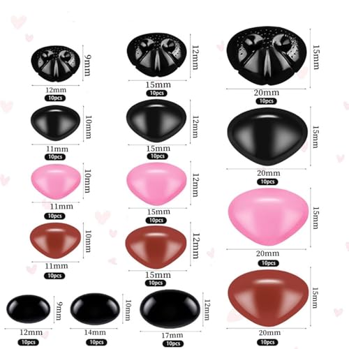 Generic 150Pcs Narizes seguros para animais de crochê Narizes de boneca com arruelas para projetos d