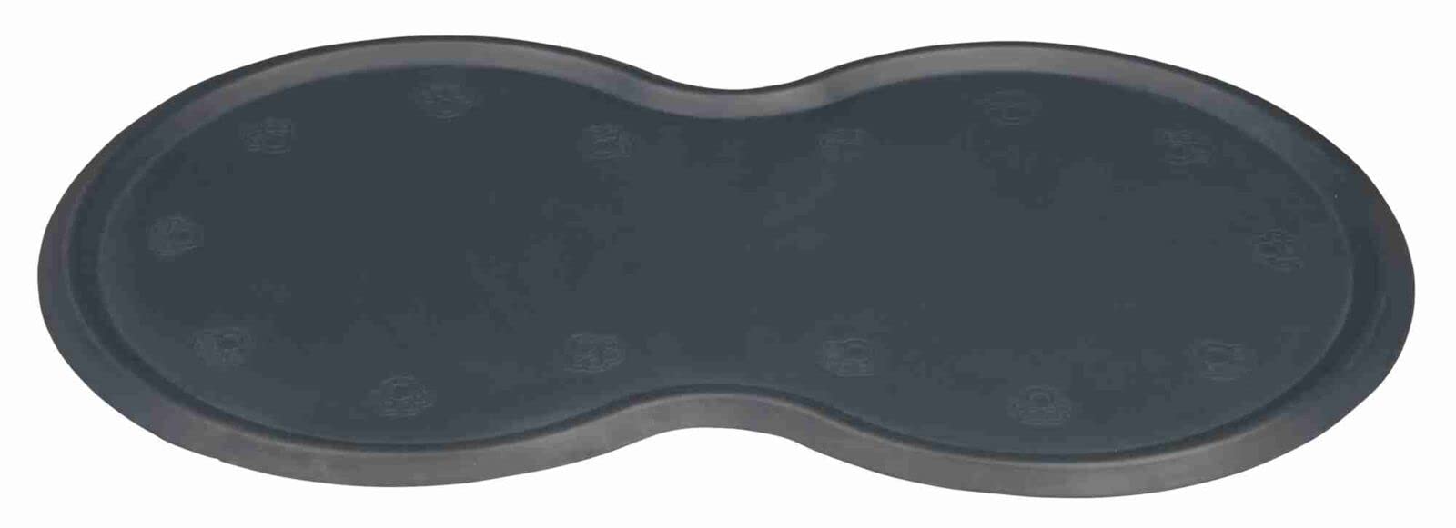 Trixie 4011905245614 Mata Podkładka do Misek dla Zwierząt, 45 × 25 cm/2 x Miska o ø 21 cm, Szary