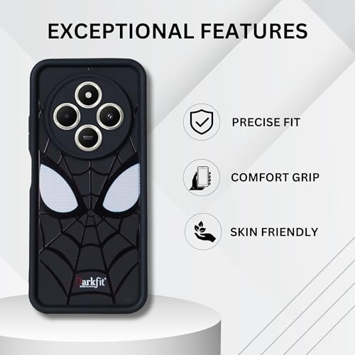 Image of DARKFIT Back Case Cover Compatible for Poco C75 5G | Silicone Case | Camera & Body Protection| Shock Proof | for Poco C75 | Color Black