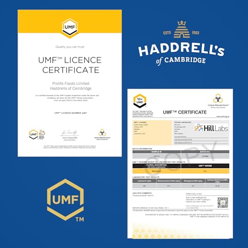 Image of Haddrell's of Cambridge Manuka Honey Snap Packs UMF 10+ MGO 261+ • New Zealand Monofloral Manuka Honey • Portable Single Serve Sachets for Immunity, Energy & Wellness • 10 x 8g, 2.82 oz ℮ 80 g