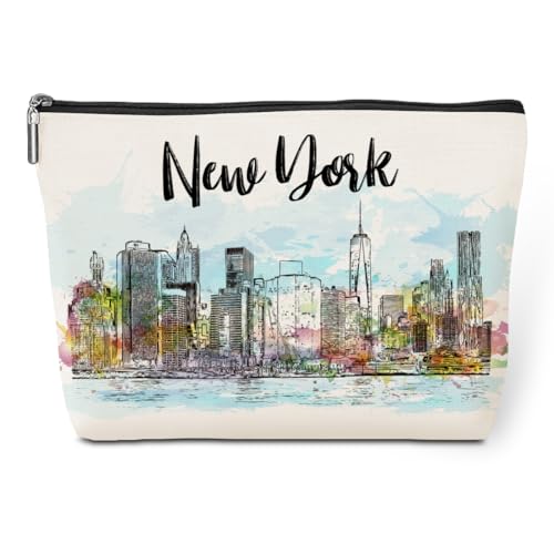 jeilink New York Lovers Make-up Tas Make-up Tas Reistas New York Reisgeschenken Meisjes Reisgeschenken Gunsten New York Souvenir Merch, New York7, 9.8x7 Inches