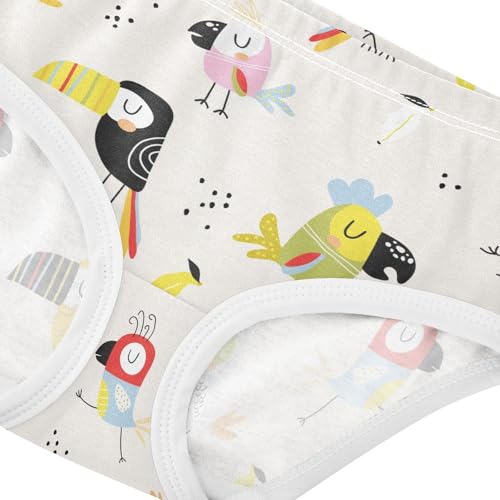 ZZKKO Cute Parrots Toucans Girls Underwear Toddler Panties for Girls Comfort Brief Size 2T-8Y4