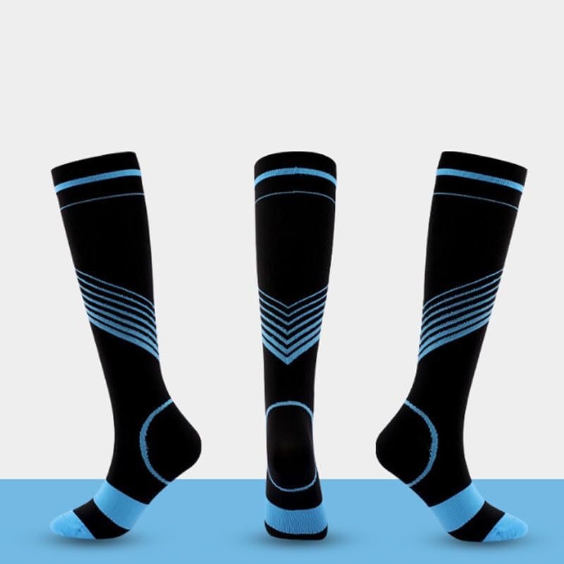 Compression Socks Striped Pressure Men's Women's Sports Elastic
