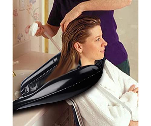 Inflatable Hair Washing Basin For Sink At Home, Portable Shampoo Bowl, Hair Washing Sink For Bedridden, Handicapped, Kids, Seniors, Pregnant, Wheelchair Person At Bedside And Kitchen Sink Use(Black) #TOP7