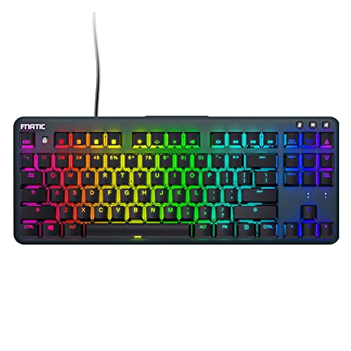 FNATIC miniStreak - LED Backlit RGB Mechanical Gaming Keyboard - Cherry MX Silent Red Switches - Small Compact Portable Tenkeyless Layout - Pro Esports Gaming Keyboard (US Layout)