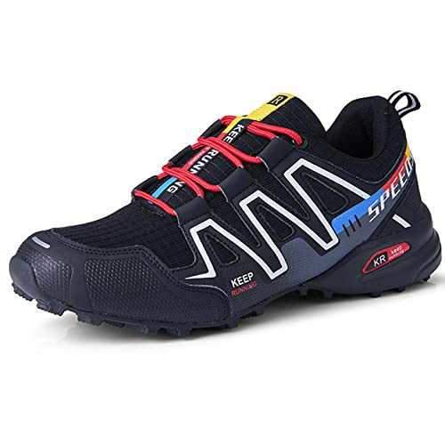 WYUKN Chaussures de Vélo de Route Homme Femme Antidérapantes Cyclisme VTT Sports de Plein Air Autobloquant, Black2-44EU