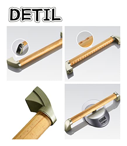 Grab Bars For Toilet, Anti Slip Wooden Shower Handle, Handicap Toilet Grab Bar, Safety Hand Rail Support, Elderly Assistance Products (17.6 Inch) (13.6 Inch) #TOP2