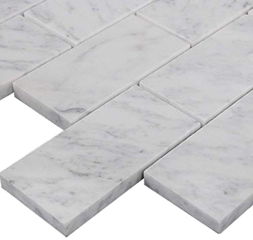 Carrera Carrara Marble Backsplash Italian Subway Marble Grey White Tile 2X4 Brick Mosaic Tile Honed Made In Italy #TOP6