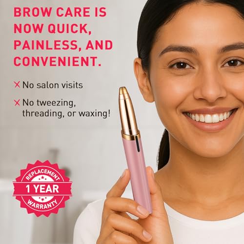 Image of Sirona Eyebrow Trimmer Machine for Women - Pack of 1 | Built-in Light | Pain-Free Brow Shaping | Battery Operated | Hypoallergenic Blades | 360 Precision Tip | 1-Year Replacement Warranty