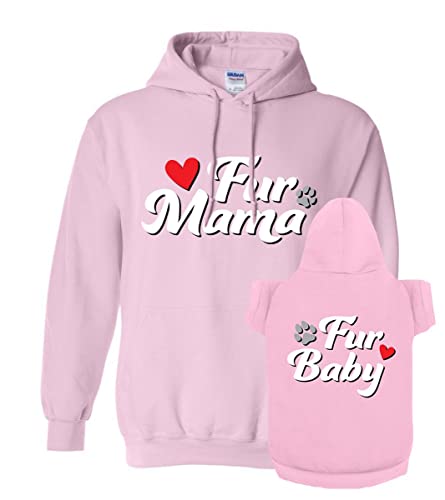 Fur Mama Fur Baby Matching Hoodies for Humans & Pets - Soft Dog & Cat Sweatshirt Set - Premium Gift for Holidays