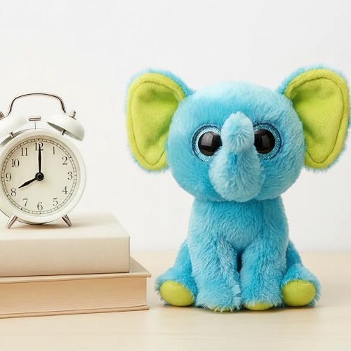 Ty Beanie Boos – Trunkles der Blaue Elefant mit großen und glitzernden blauen Augen, das Plüschtier mit großen glitzernden Augen – 15 cm – T37359