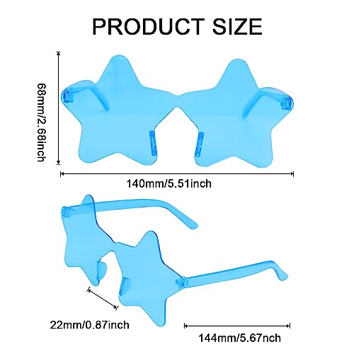 REHALY 8/12 Pairs Star Shaped Sunglasses Rimless Candy Star Sunglasses Pentagram Glasses for Women Kids Party Streetwear2