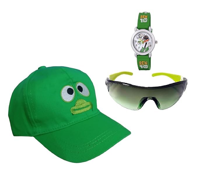 Image of RY Toria Combo Pack for Kids 4 to 10 Years Cap, Watch & Sunglasses (Pack of 3)