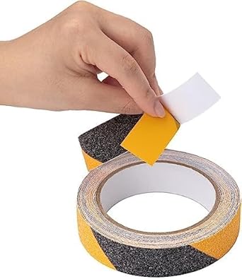 BellveenAnti-Slip Floor Tape Slip-Skid Strips Safety Marking Tape 5M-1inch Yellow-Black(1 inch x 5 miter)