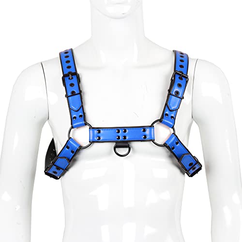 Harness for Man Adjustable Leather Harness Body Chest Black Rivets Harness Punk Belt Clubwear Costume2