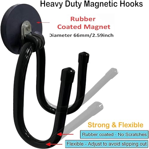 4 Pack Strong Garage Magnetic Hooks