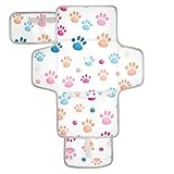 Jihqo Diaper Changing Pad Colorful Dog Paws Portable Diaper Mat with Built-in Pillow Travel Changing Station for Baby with Smart Wipes Pocket