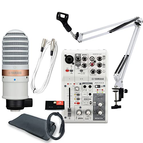 YAMAHA / AG03MK2 YCM01 WHITE PC���[�U�[���� �z�M/DTM�Z�b�g -�����R���f���T�[�}�C�N�A���A�[���X�^���h�A���}�C�N�P�[�u���AAUX�P�[�u���A�֗��ȃX���[�u�o�b�O-
