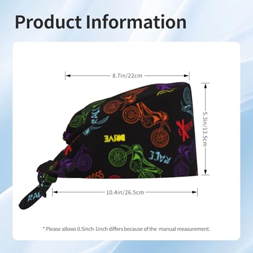 Image of Working Cap Scrub Cap with Sweatband Adjustable Unisex Women Tie Back Hat Nurse Surgical Caps