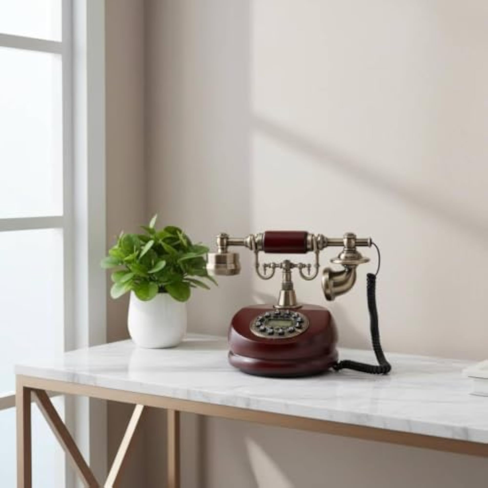 Antique Corded Telephone with Caller ID