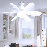 ZAIYW Deckenventilator mit Beleuchtung und Fernbedienung, 50CM Deckenlampe mit Ventilator 3 Windstufen Leiser, 3 Farben 3000K-6500K, Timer für Schlafzimmer Wohnzimmer